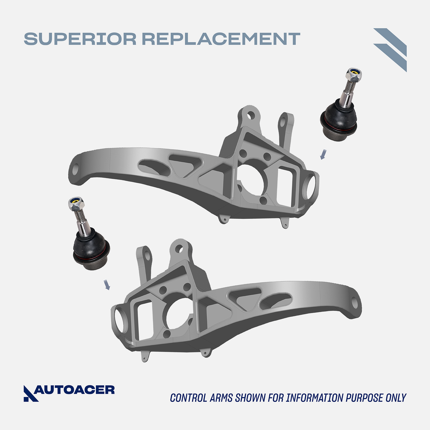AUTOACER 12 piece Front Suspension Kit – Control Arms with Pre-Fitted Ball Joints & Bushings, Sway Bar Links, Tie Rods – Compatible with Jaguar