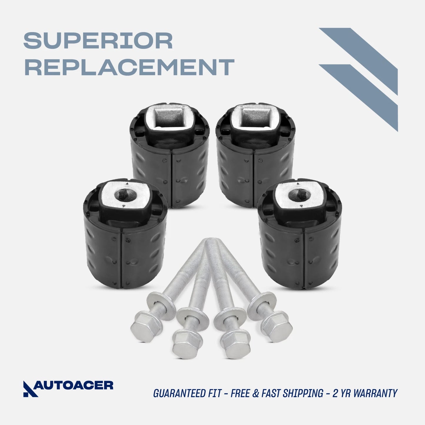 Rear Axle Subframe Mount Kit 8 Piece - Rear Subframe Mounts Bushings & Hex Bolts for BMW Series 5 (E60, E61) 2004-2010, Series 6 (E63, E64) 2003-2010