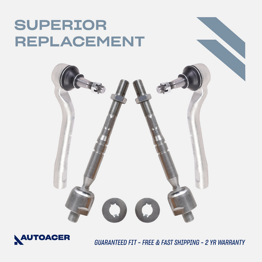 AUTOACER - 4pc Front Inner & Outer Tie Rod Ends for Lexus LS460 / LS460L, LS600h RWD Models