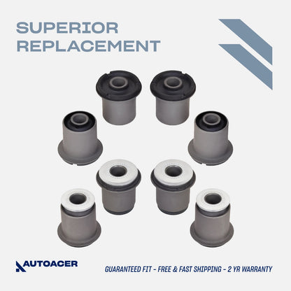 Complete Front Upper & Lower Control Arm Bushing Kit 8-Pcs, Fits Toyota Tacoma 1995-2004 4WD, Tacoma PreRunner 1998-2004 2WD, Hilux / 4Runner 1995-2002, Land Cruiser Prado 1996-2002