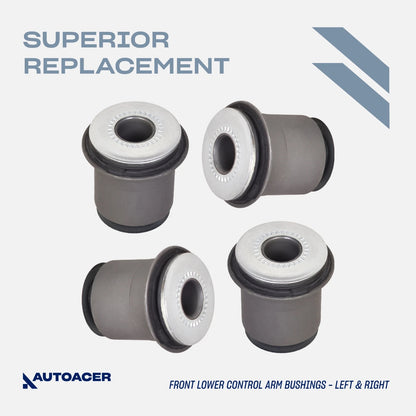 Complete Front Upper & Lower Control Arm Bushing Kit 8-Pcs, Fits Toyota Tacoma 1995-2004 4WD, Tacoma PreRunner 1998-2004 2WD, Hilux / 4Runner 1995-2002, Land Cruiser Prado 1996-2002