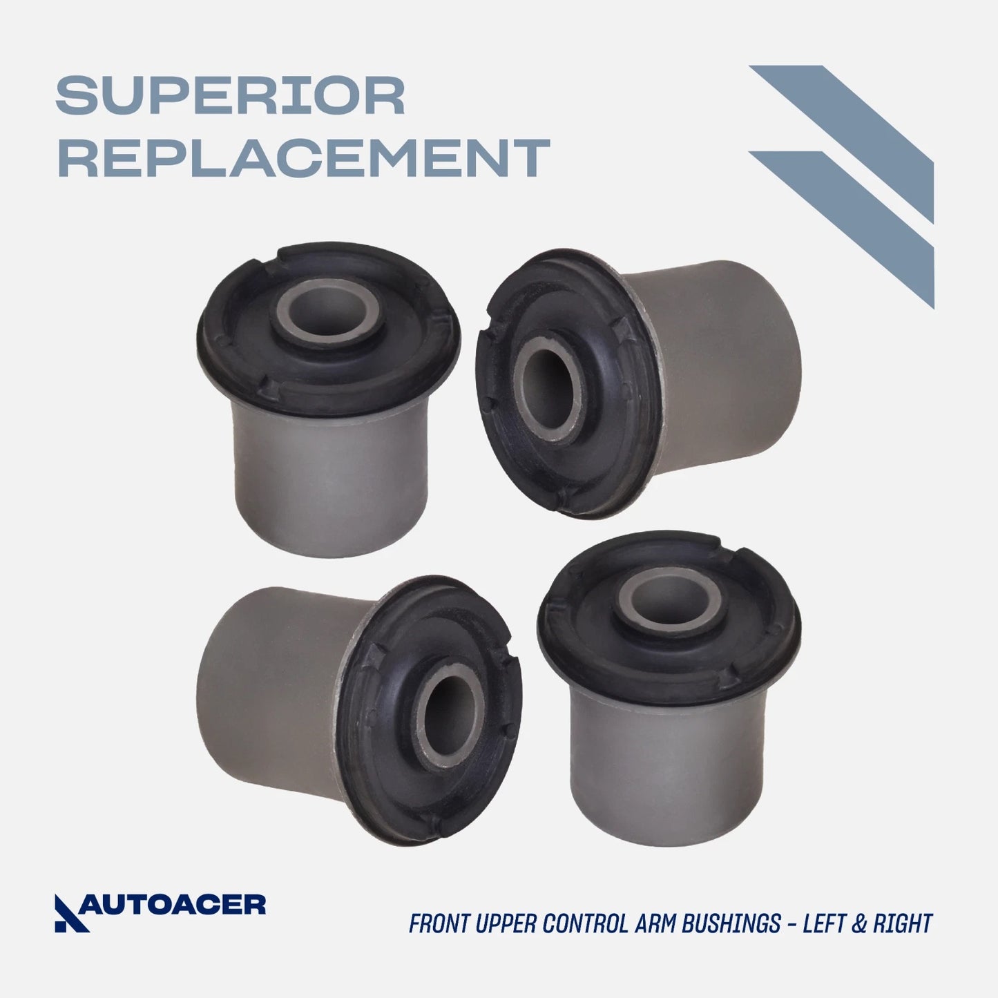 Complete Front Upper & Lower Control Arm Bushing Kit 8-Pcs, Fits Toyota Tacoma 1995-2004 4WD, Tacoma PreRunner 1998-2004 2WD, Hilux / 4Runner 1995-2002, Land Cruiser Prado 1996-2002