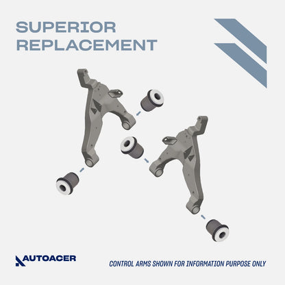 Complete Front Upper & Lower Control Arm Bushing Kit 8-Pcs, Fits Toyota Tacoma 1995-2004 4WD, Tacoma PreRunner 1998-2004 2WD, Hilux / 4Runner 1995-2002, Land Cruiser Prado 1996-2002