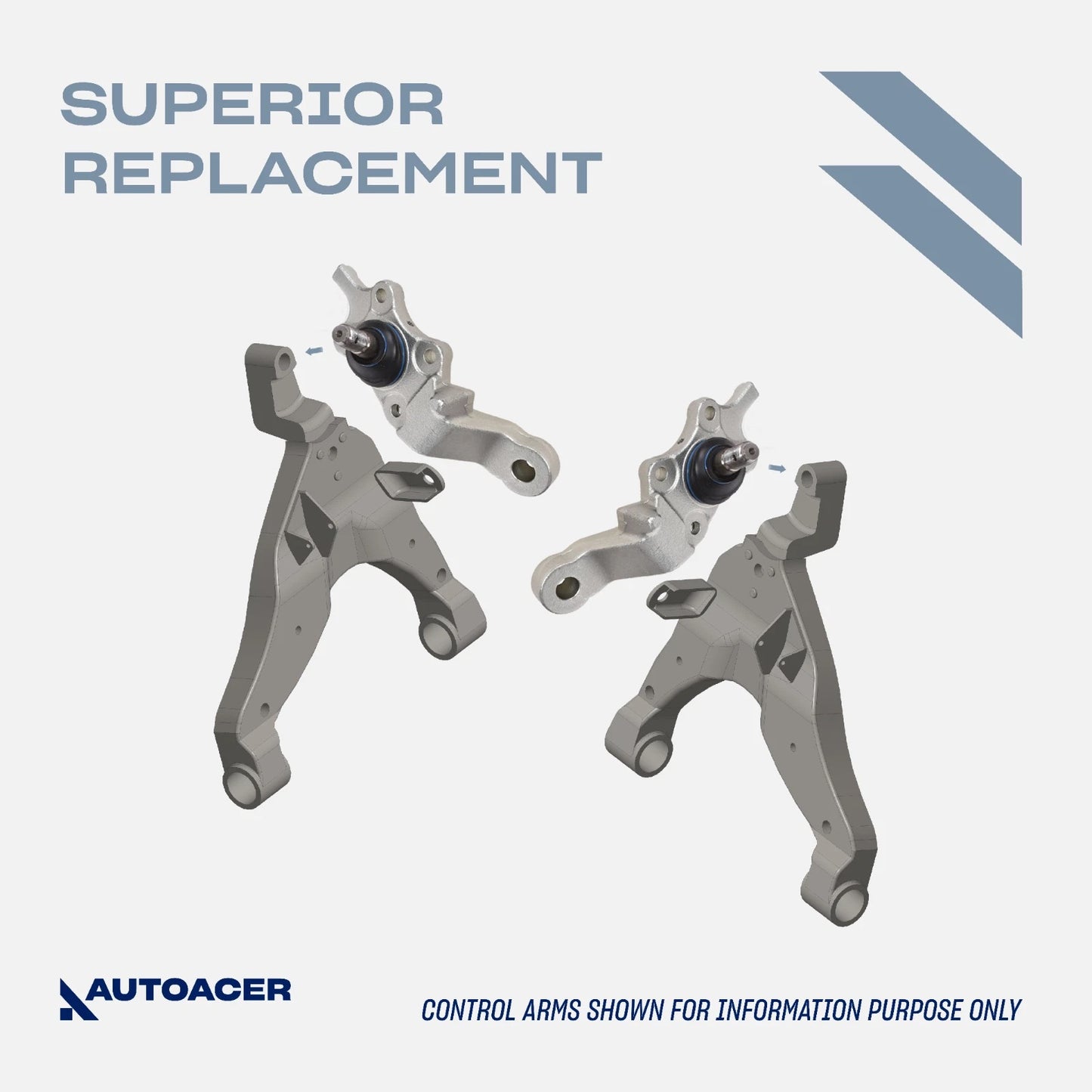 Suspension Kit 8 Piece - Front Upper & Lower Control Arm Ball Joints & Tie Rod Kit Compatible with TOYOTA TACOMA 1995-2004 4WD, PRE-RUNNER 1998-2004 2WD Models