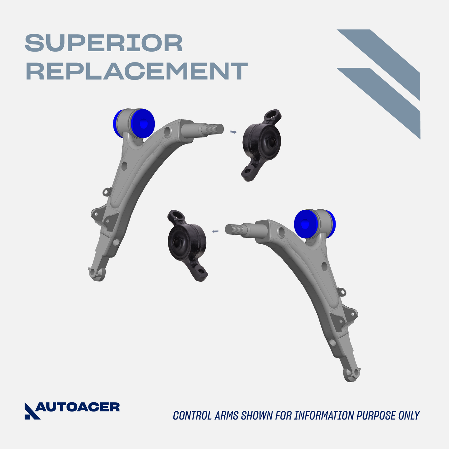 Rear Lower Control Arm Bushing Kit 6 Pcs: 2 Pcs Solid & 4 Pcs Hydra Bushings for Jaguar S -Type 1999-2008, XJ8 / XJR 2004-2009