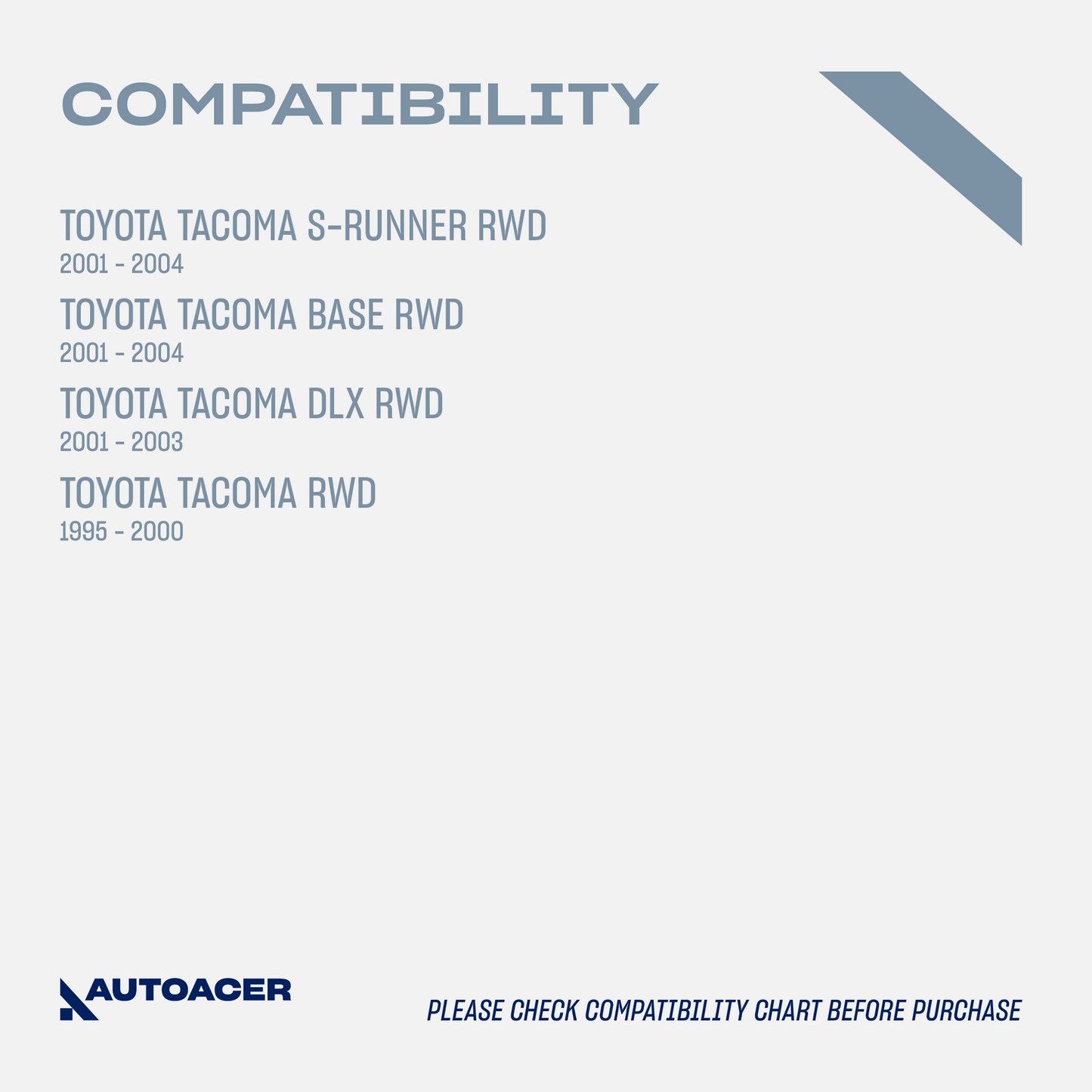 Front Suspension Kit 6 Pcs - Front Upper & Lower Control Arm/Trailing Arm Bushing Kit for Toyota Tacoma S-Runner 2001-2004, Base 2001-2004, DLX 2001-2003, RWD 1993-2000, RWD / 2WD Models