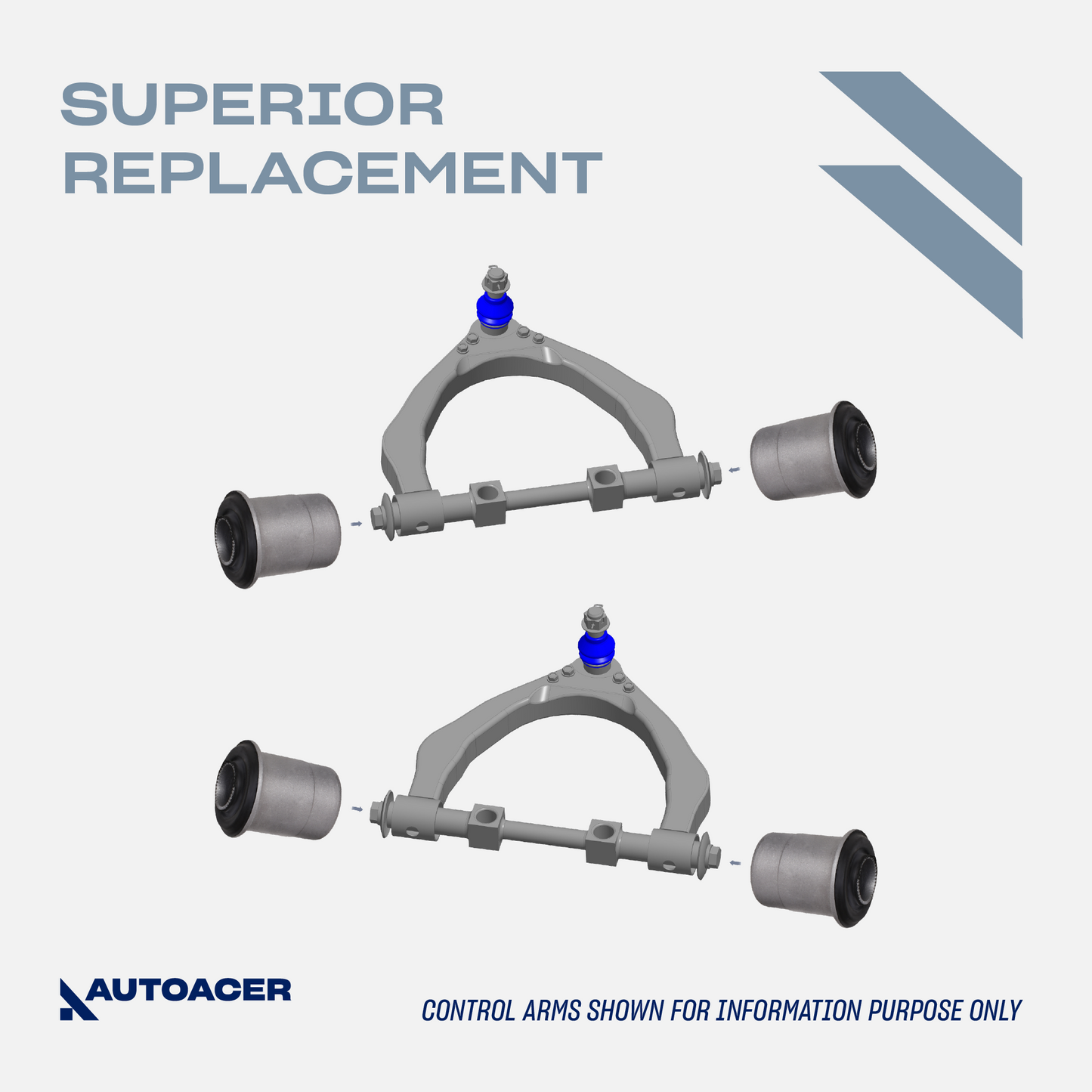 Front Suspension Kit 6 Pcs - Front Upper & Lower Control Arm/Trailing Arm Bushing Kit for Toyota Tacoma S-Runner 2001-2004, Base 2001-2004, DLX 2001-2003, RWD 1993-2000, RWD / 2WD Models