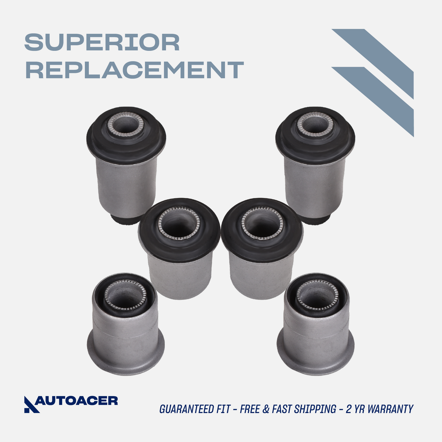 Front Suspension Kit 6 Pcs - Front Upper & Lower Control Arm/Trailing Arm Bushing Kit for Toyota Tacoma S-Runner 2001-2004, Base 2001-2004, DLX 2001-2003, RWD 1993-2000, RWD / 2WD Models