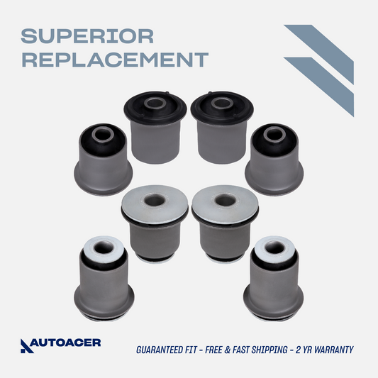 AUTOACER - 8p Front Upper & Lower Control Arm Bushings For Toyota Tundra 2000 - 2006, SEQUOIA 2001 - 2007