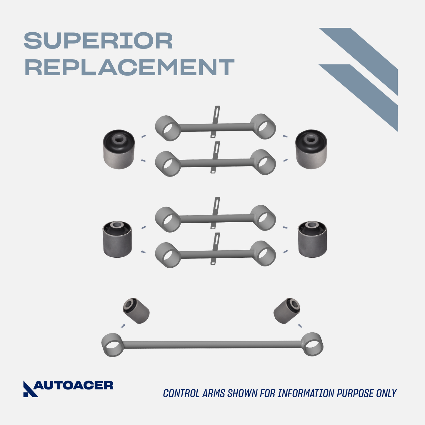AUTOACER - 10p Rear Upper Lower Trailing Arms Bushings & Panhard Bushings For Lexus LX470, Land Cruiser 1998 - 2007