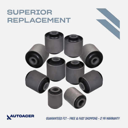 AUTOACER - 10p Rear Upper Lower Trailing Arms Bushings & Panhard Bushings For Lexus LX470, Land Cruiser 1998 - 2007