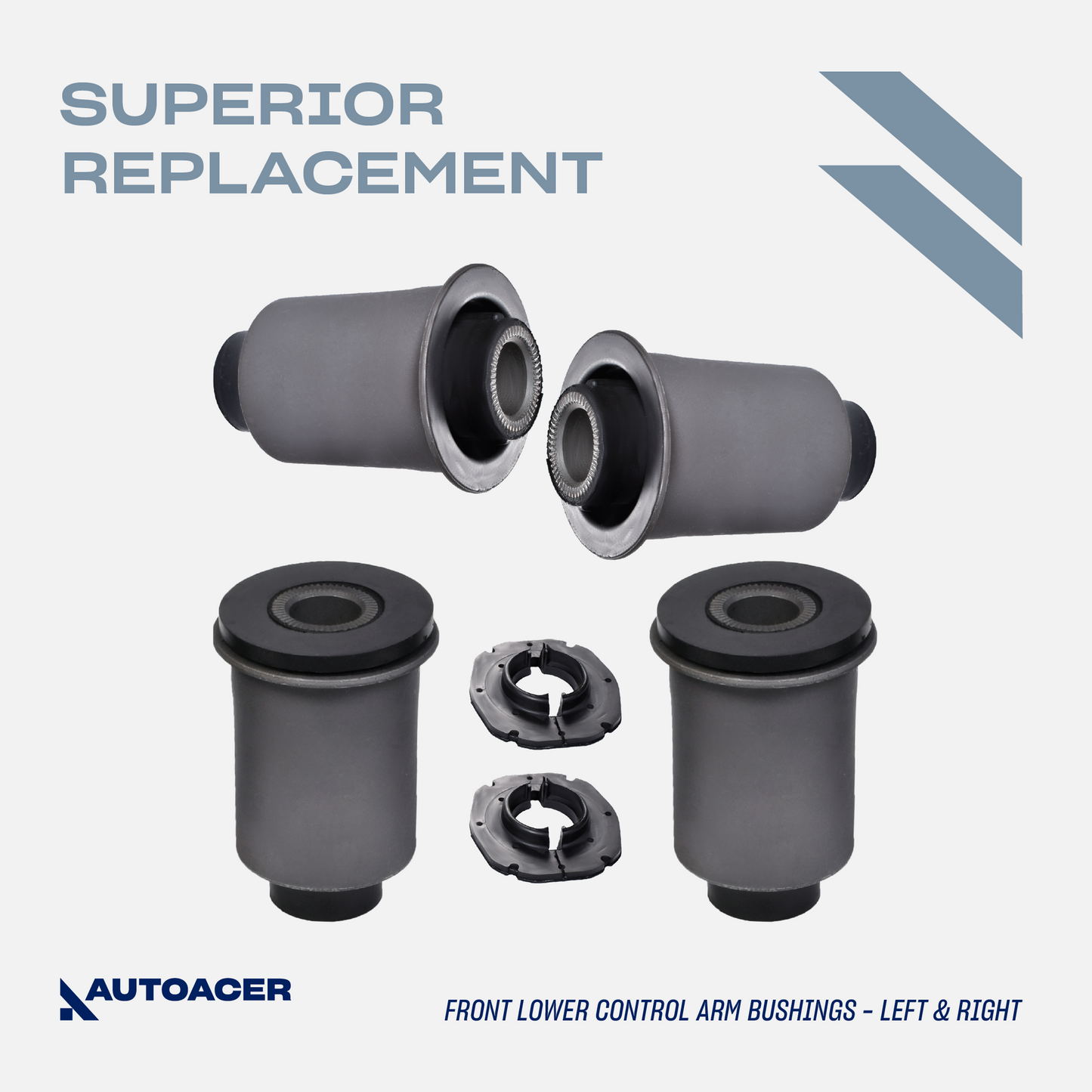 AUTOACER Front & Rear Suspension Kit 18p - Upper & Lower Control Arm Bushings, Trailing Bushings & Axle Panhard Rod Bushings For LEXUS LX 470 1998 - 2007, TOYOTA LAND CRUISER 1998 - 2007
