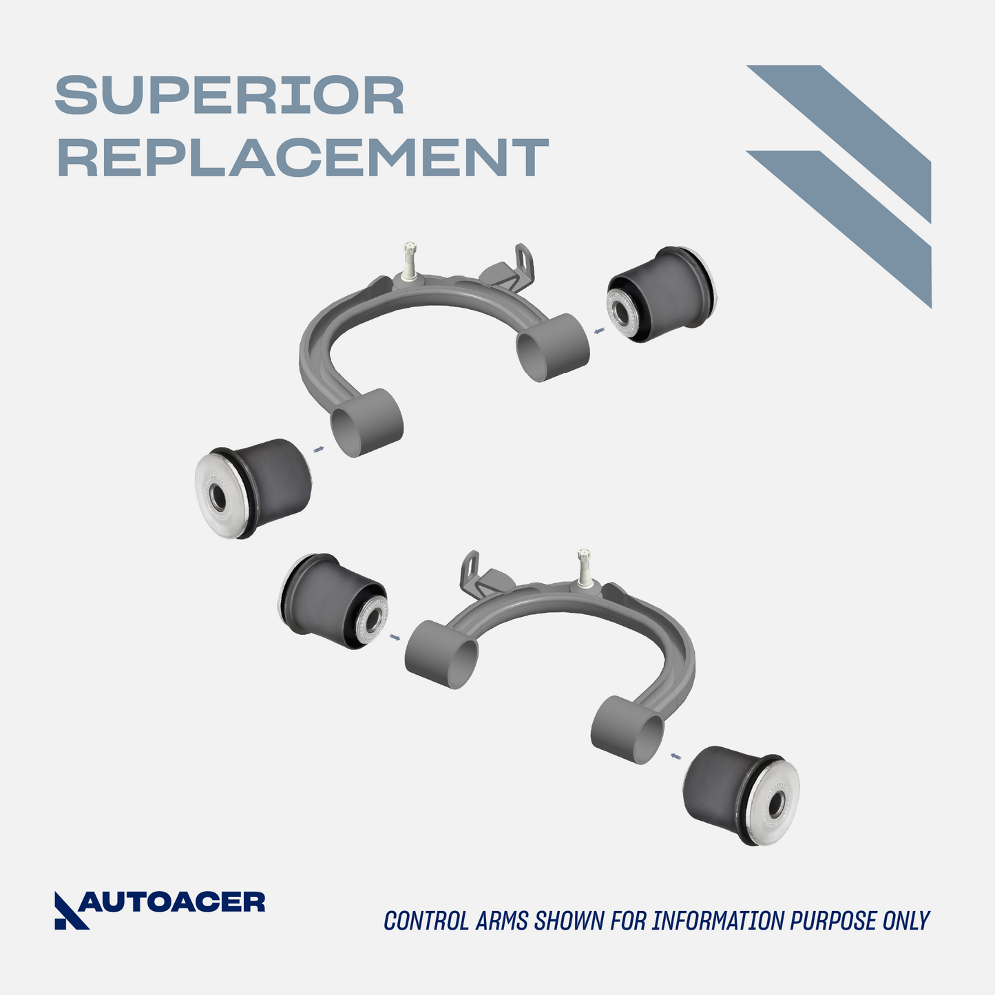 AUTOACER Front & Rear Suspension Kit 18p - Upper & Lower Control Arm Bushings, Trailing Bushings & Axle Panhard Rod Bushings For LEXUS LX 470 1998 - 2007, TOYOTA LAND CRUISER 1998 - 2007