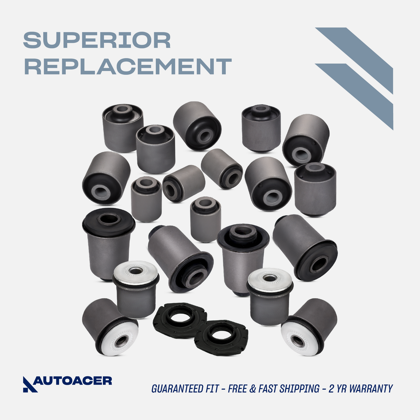 AUTOACER Front & Rear Suspension Kit 18p - Upper & Lower Control Arm Bushings, Trailing Bushings & Axle Panhard Rod Bushings For LEXUS LX 470 1998 - 2007, TOYOTA LAND CRUISER 1998 - 2007