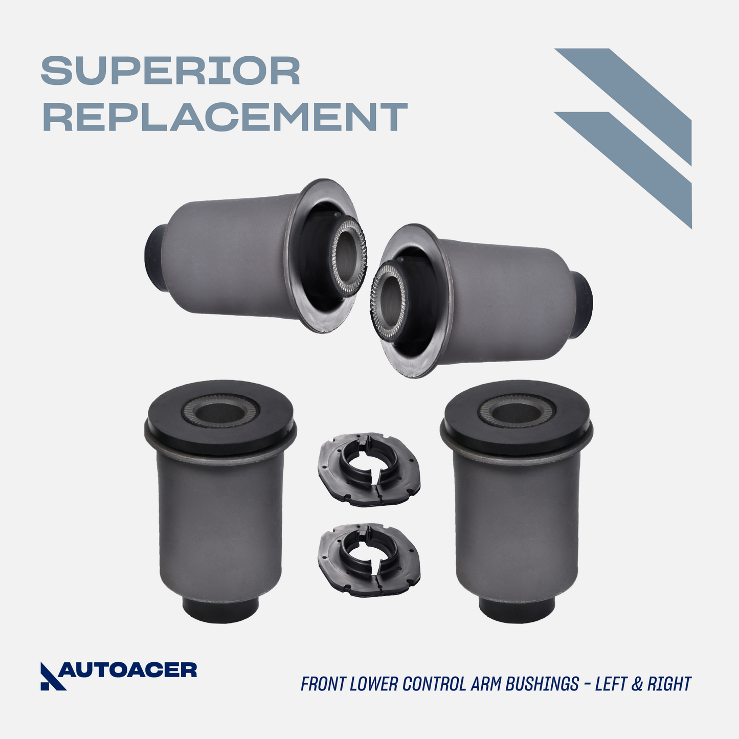 AUTOACER - 8pc Front Upper & Lower Control Arm Bushing Kit For Lexus LX470, Toyota Land Cruiser 1998 - 2007