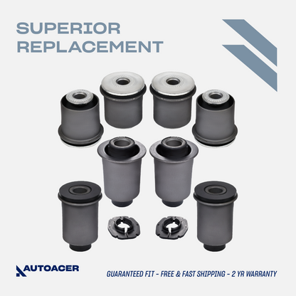 AUTOACER - 8pc Front Upper & Lower Control Arm Bushing Kit For Lexus LX470, Toyota Land Cruiser 1998 - 2007