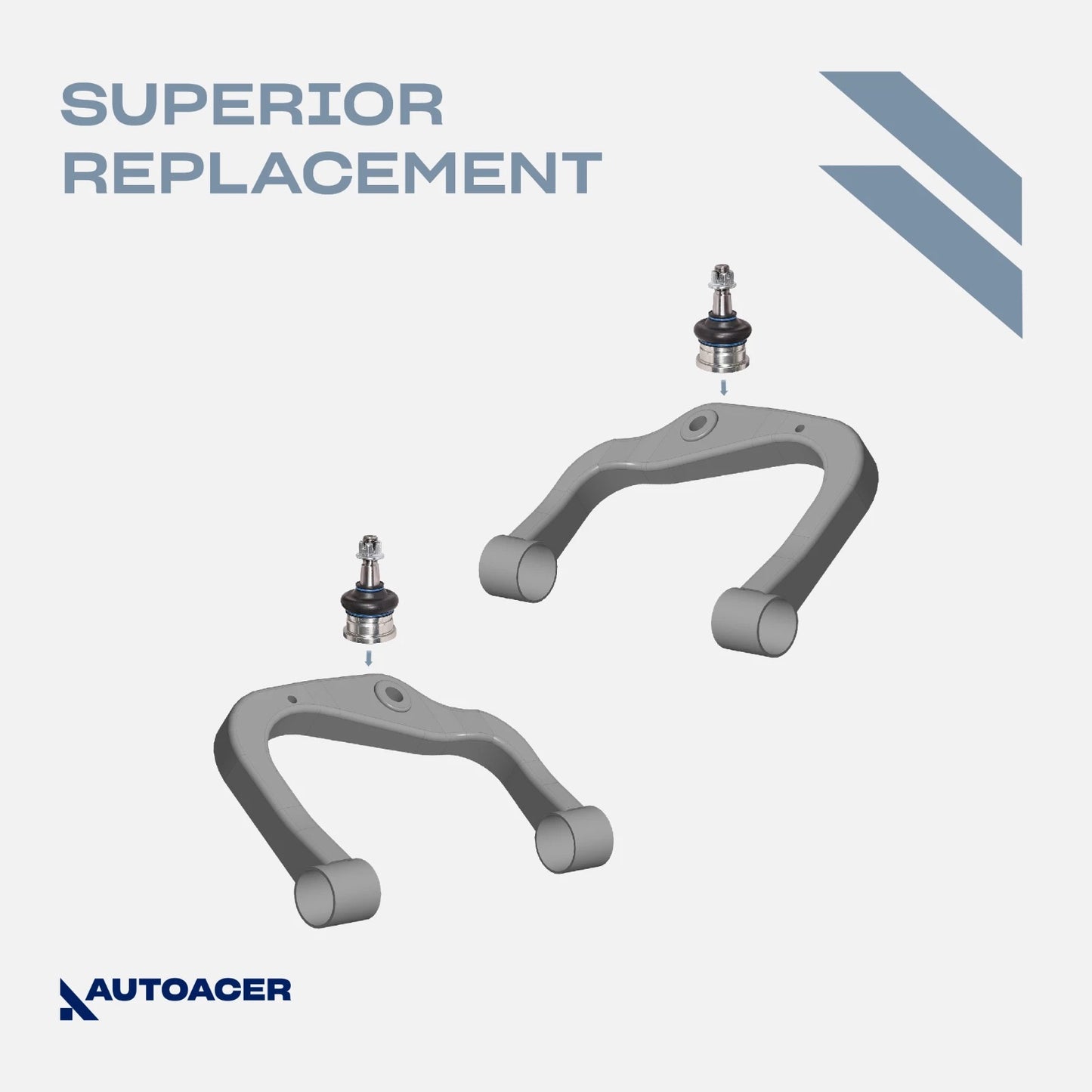 Front Suspension Kit 6 Piece - Front Upper Control Arms & Upper, Lower Ball Joint Kit for Toyota Tacoma 1995-2004 4WD, Pre-Runner 1998-2004 2WD Models
