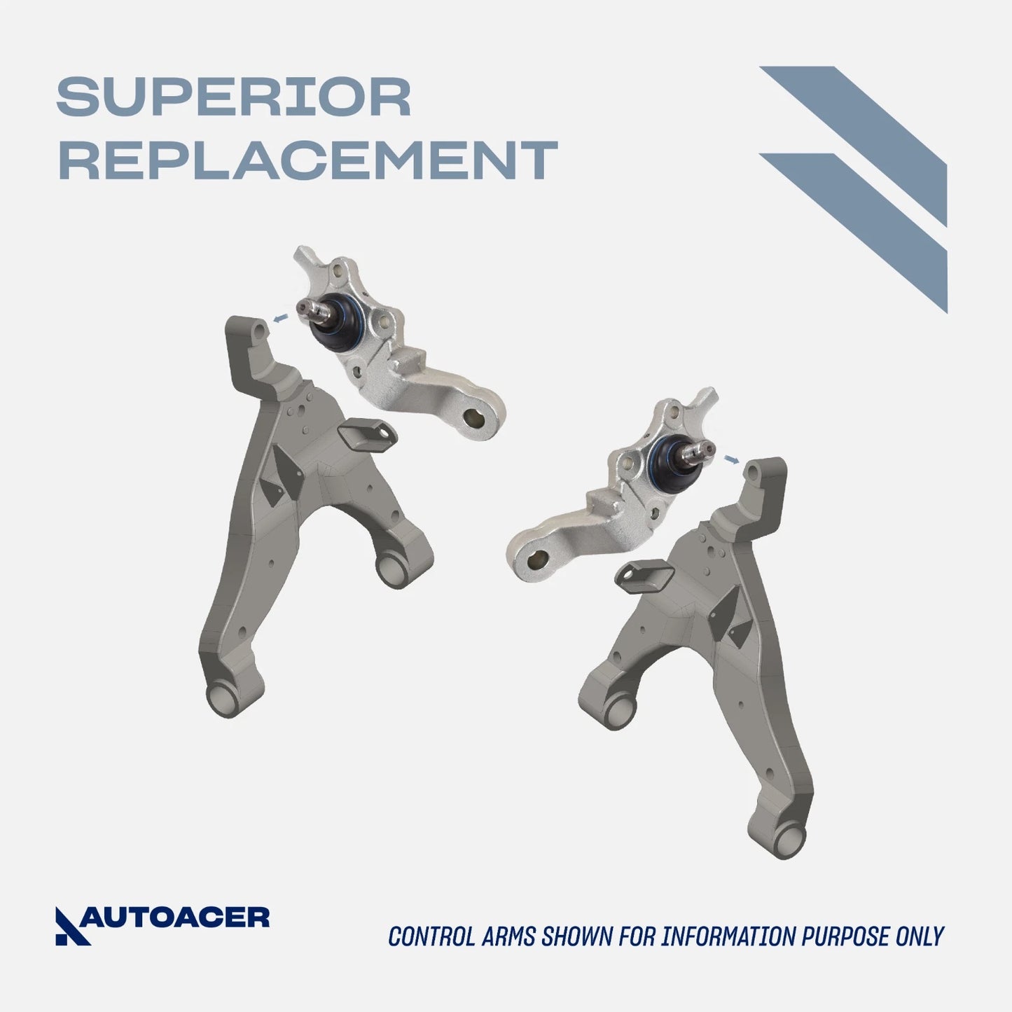 Front Suspension Kit 6 Piece - Front Upper Control Arms & Upper, Lower Ball Joint Kit for Toyota Tacoma 1995-2004 4WD, Pre-Runner 1998-2004 2WD Models