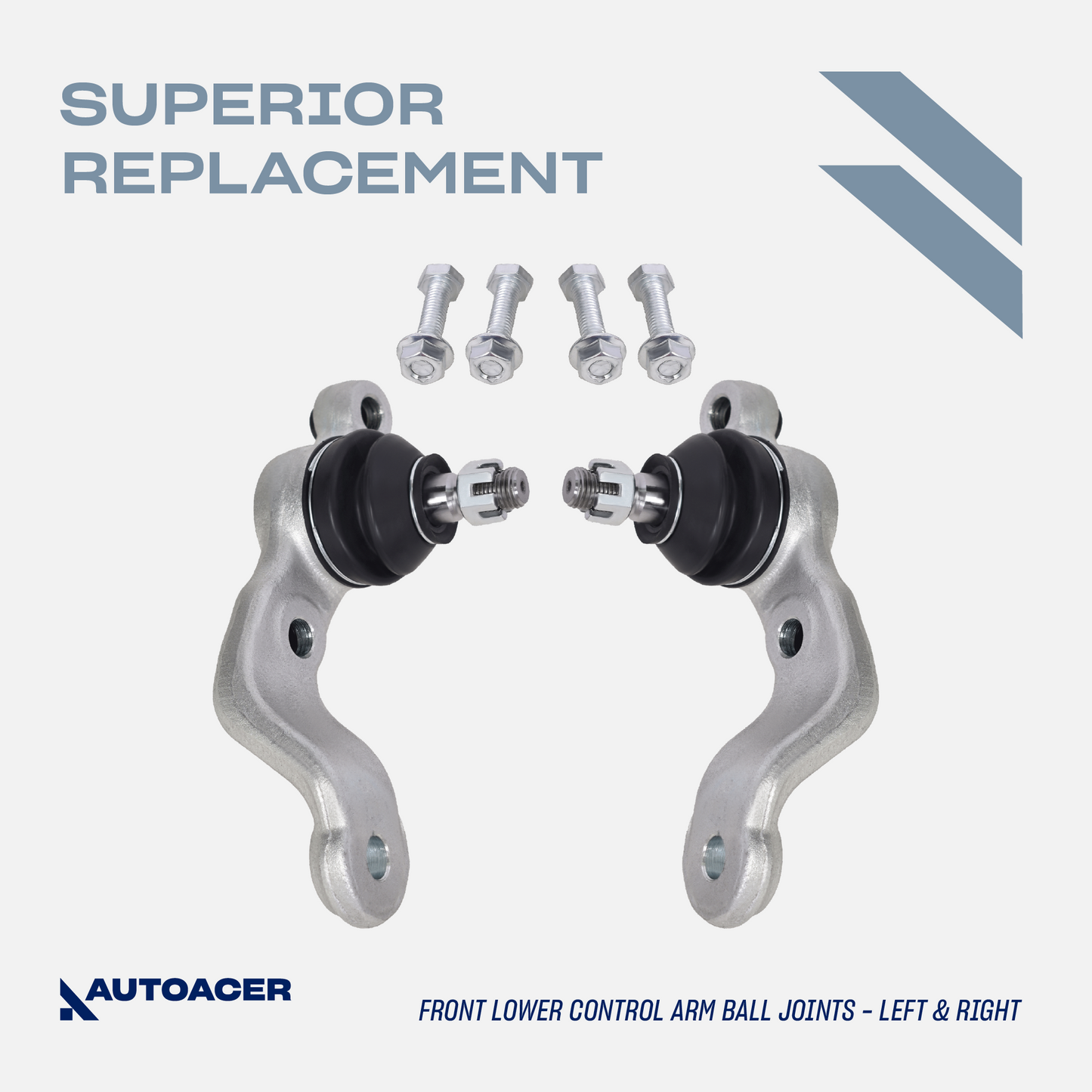 AUTOACER - Front Upper Control Arms, Lower Bushings, Ball Joints & Inner + Outer Tie Rods 10 Piece for Toyota Tacoma