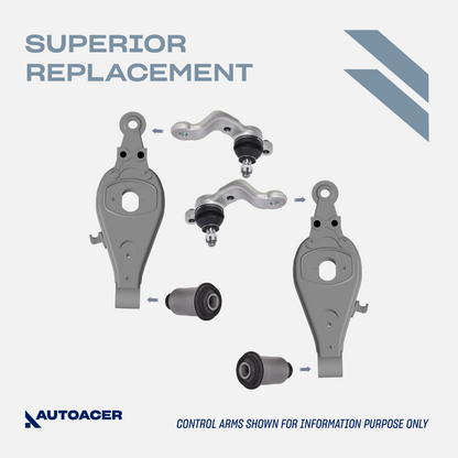 AUTOACER - Front Upper Control Arms, Lower Bushings, Ball Joints & Inner + Outer Tie Rods 10 Piece for Toyota Tacoma