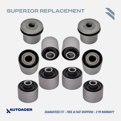 Front Suspension Kit 10 Pcs - Front Upper, Lower Control Arm Bushing Kit For Lexus LS460 LS600h Year 2007-2017 AWD Models