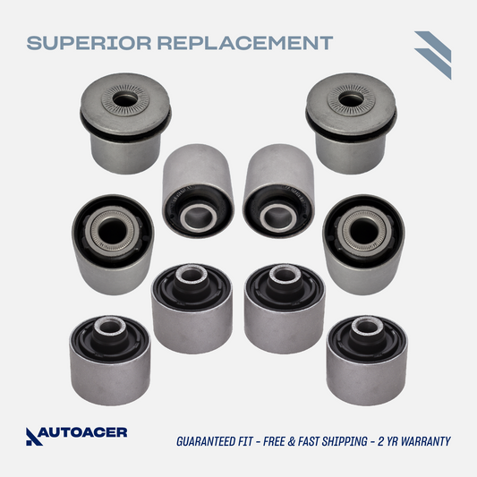 Front Suspension Kit 10 Pcs - Front Upper, Lower Control Arm Bushing Kit For Lexus LS460 LS600h Year 2007-2017 AWD Models