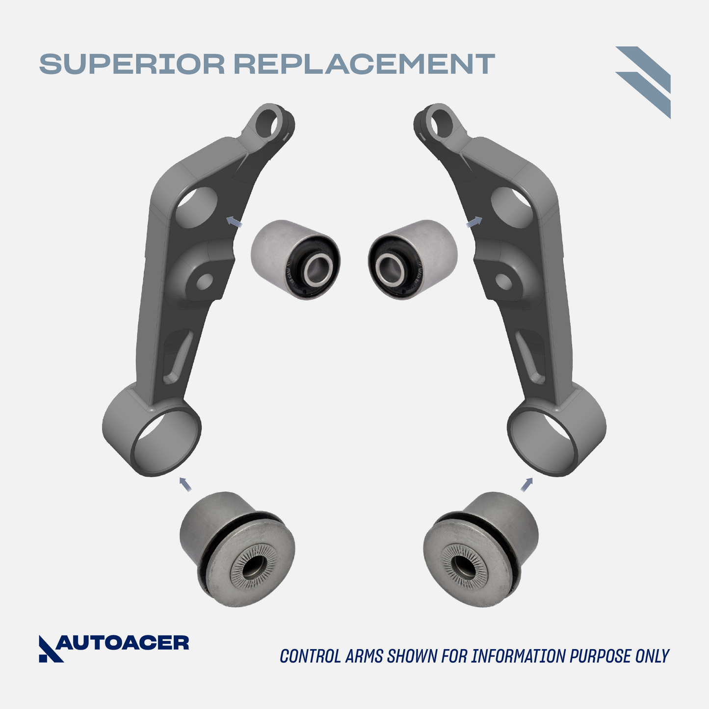 Front Lower Frontward Rearward Control Arm Bushes for Lexus LS460 / LS460L 2007-2017, LS 600h 2009-2017 AWD