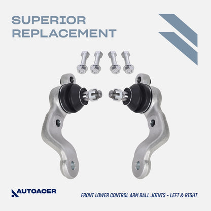 Front Suspension Kit 4 Piece- Front Upper Control Arms & Lower Ball Joints for Toyota Tacoma S-Runner 2001-2004, Tacoma Base 2001-2004, DLX 2001-2003 RWD / 2WD Models