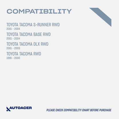 Front Suspension Kit 4 Piece- Front Upper Control Arms & Lower Ball Joints for Toyota Tacoma S-Runner 2001-2004, Tacoma Base 2001-2004, DLX 2001-2003 RWD / 2WD Models