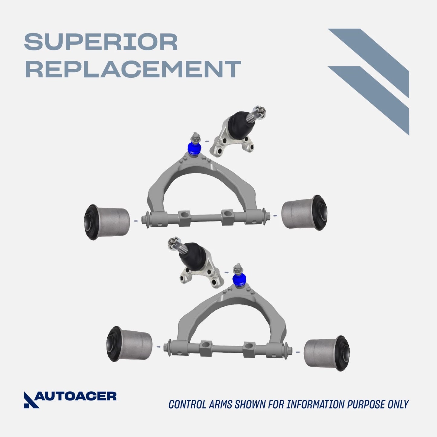 Front Suspension Kit 10 Pcs - Front Upper, Lower Control Arm Bushings & Ball Joint Kit for Toyota Tacoma S-Runner 2001-2004 RWD / 2WD, Tacoma Base 2001-2004 RWD / 2WD, DLX 2001-2003