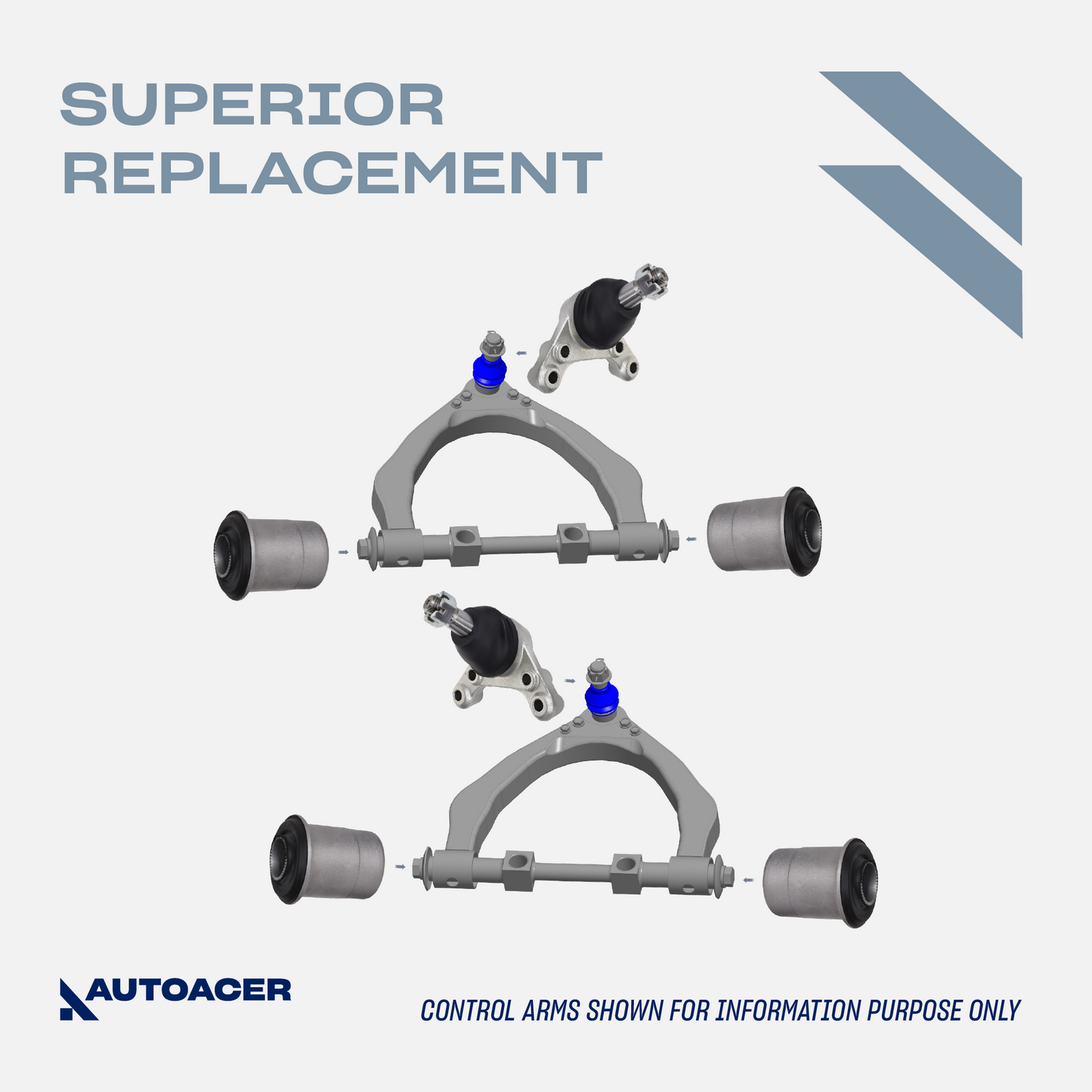 Front End Suspension Kit 14 Piece - Front Upper, Lower Control Arm Bushings, Ball Joints & Tie Rod Assembly for Toyota Tacoma S-Runner, Base, DLX RWD / 2WD Models