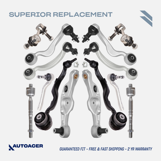 AUTOACER Suspension Kit 14p - Front Upper Lower Control Arms, Tie Rods & Sway / Stabilizer Bar Links for LEXUS LS460 / LS460L 2007-2017, LS600h 2008-2017