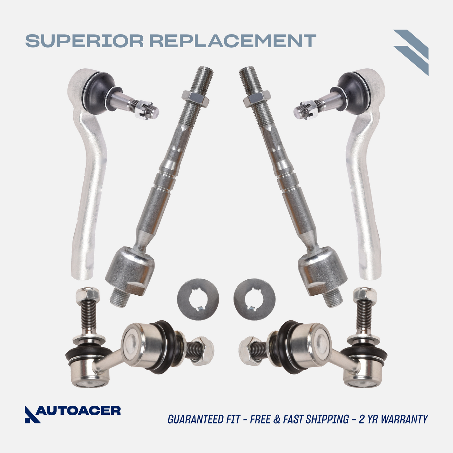 AUTOACER - Front Sway / Stabilizer Bar Links & Inner Outer Tie Rod Set for LS460 / LS460L 2007 - 2017, LS600h 2009 - 2017