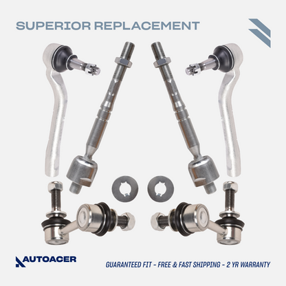 AUTOACER - Front Sway / Stabilizer Bar Links & Inner Outer Tie Rod Set for LS460 / LS460L 2007 - 2017, LS600h 2009 - 2017