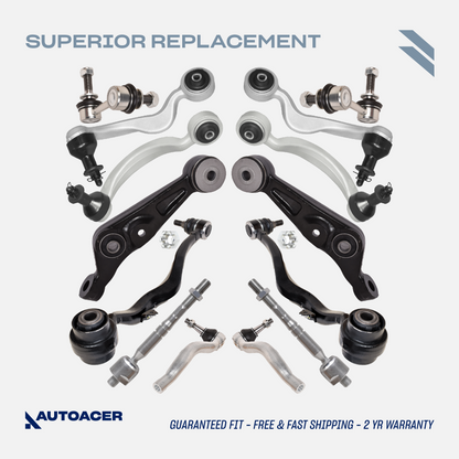 AUTOACER - Front Upper & Lower Control Arms, Sway/Stabilizer Bar Links & Inner Outer Tie Rod Kit 14 Piece for Lexus LS460 / LS460L, LS600h AWD Models