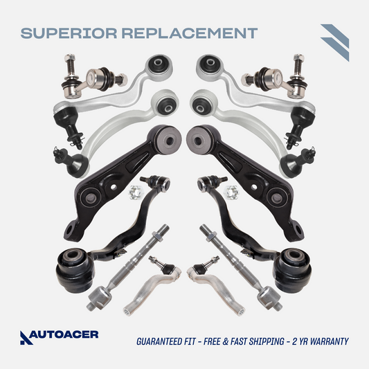 AUTOACER - Front Upper & Lower Control Arms, Sway/Stabilizer Bar Links & Inner Outer Tie Rod Kit 14 Piece for Lexus LS460 / LS460L, LS600h AWD Models