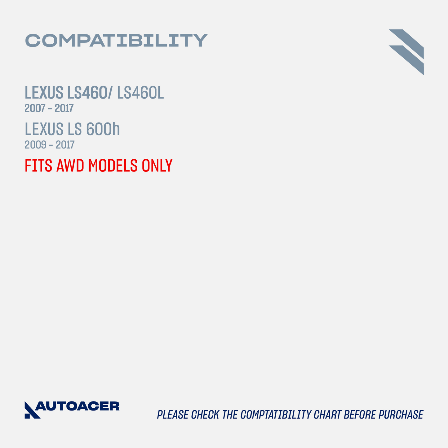 AUTOACER - Front Upper Control Arms, Stabilizer Bar Links & Inner + Outer Tie Rod Kit 10 Piece for Lexus LS460 / LS460L, LS600h AWD Models