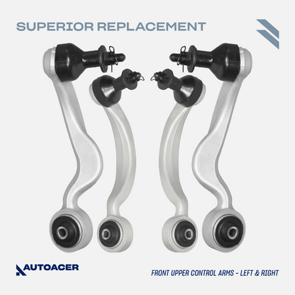 AUTOACER - Front Upper Control Arms, Stabilizer Bar Links & Inner + Outer Tie Rod Kit 10 Piece for Lexus LS460 / LS460L, LS600h AWD Models