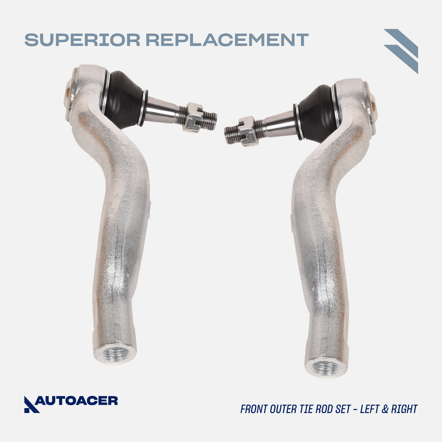 AUTOACER - Front Upper Control Arms, Stabilizer Bar Links & Inner + Outer Tie Rod Kit 10 Piece for Lexus LS460 / LS460L, LS600h AWD Models