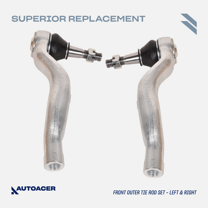 AUTOACER - Front Upper Control Arms, Stabilizer Bar Links & Inner + Outer Tie Rod Kit 10 Piece for Lexus LS460 / LS460L, LS600h AWD Models