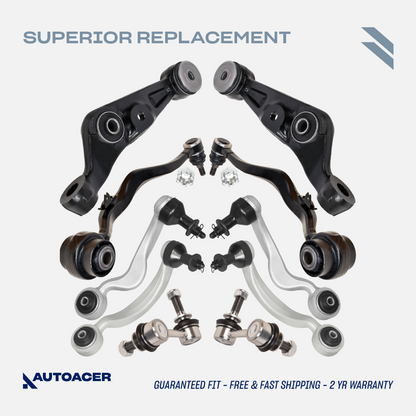 AUTOACER - Front Upper, Lower, Forward & Rearward Control Arms & Sway / Stabilizer Bar Links for Lexus LS460 / LS460L 2007 - 2017, LS600h 2008 - 2017 AWD Models Only