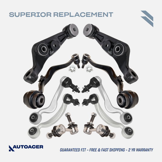 AUTOACER - Front Upper, Lower, Forward & Rearward Control Arms & Sway / Stabilizer Bar Links for Lexus LS460 / LS460L 2007 - 2017, LS600h 2008 - 2017 AWD Models Only