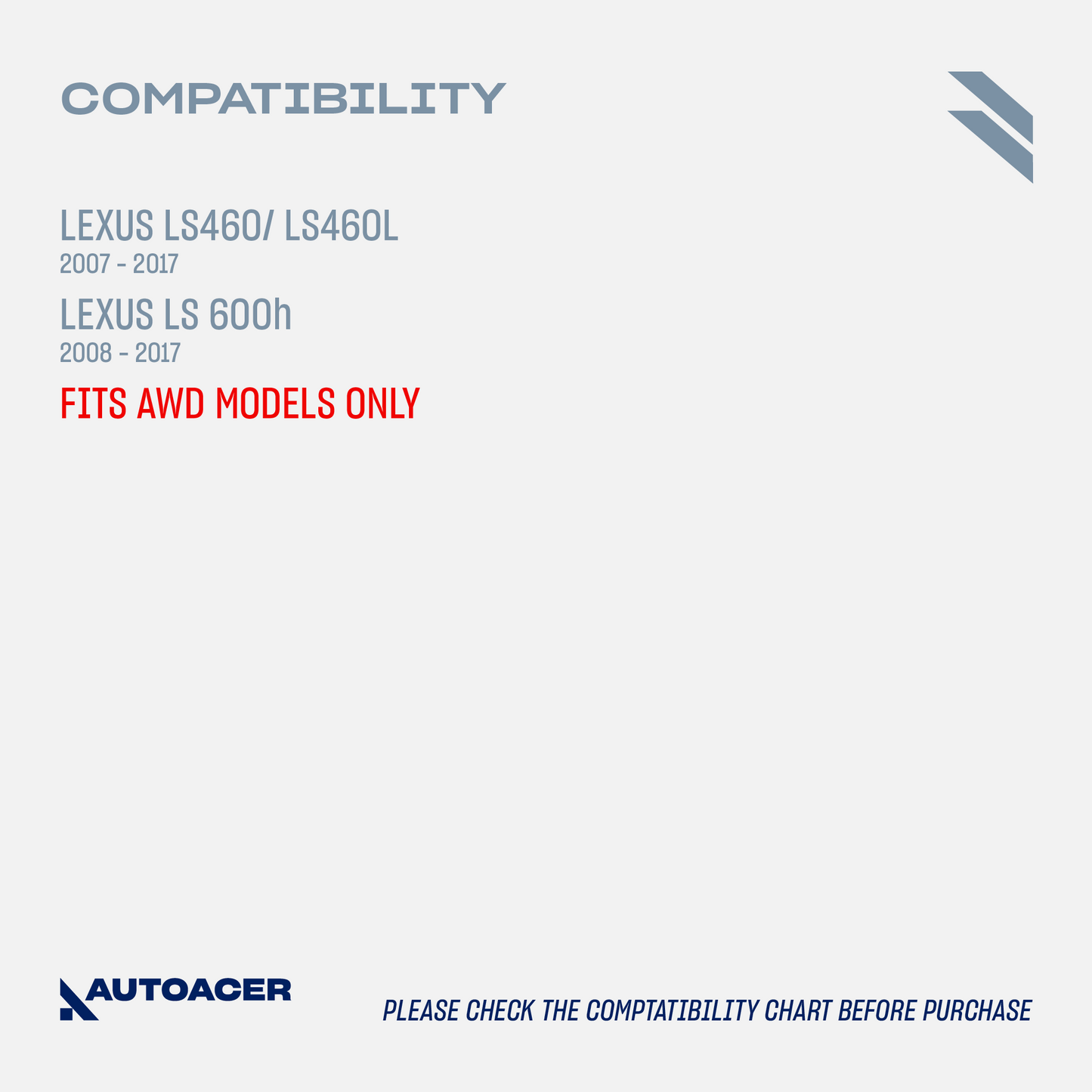 AUTOACER - Front Upper, Lower, Frontward & Rearward Control Arms 8 Piece with Ball Joints & Bushes Fitted for Lexus LS460 / LS460L, LS600h AWD Models