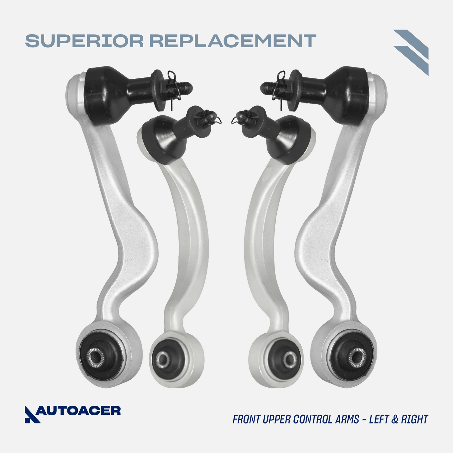 AUTOACER - Front Upper, Lower, Frontward & Rearward Control Arms 8 Piece with Ball Joints & Bushes Fitted for Lexus LS460 / LS460L, LS600h AWD Models