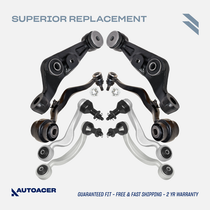 AUTOACER - Front Upper, Lower, Frontward & Rearward Control Arms 8 Piece with Ball Joints & Bushes Fitted for Lexus LS460 / LS460L, LS600h AWD Models