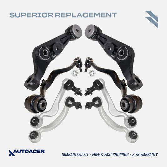 AUTOACER - Front Upper, Lower, Frontward & Rearward Control Arms 8 Piece with Ball Joints & Bushes Fitted for Lexus LS460 / LS460L, LS600h AWD Models