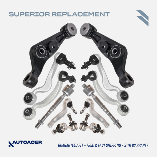 AUTOACER - Front Upper & Lower Control Arms, Sway/Stabilizer Bar Links & Inner Outer Tie Rod Kit 12 Piece for Lexus LS460 / LS460L, LS600h AWD Models
