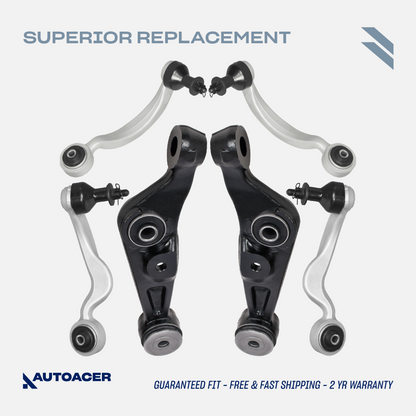 AUTOACER - Front Upper Forward & Rearward Control Arms & Lower Frontward Arms with Bushings & Ball Joints Fitted 6 Pcs for LEXUS LS460, LS460L 2007-2017, LS600h 2009-2017