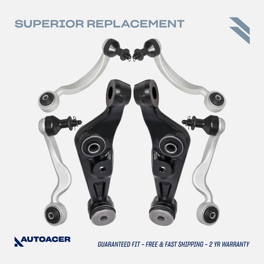 AUTOACER - Front Upper Forward & Rearward Control Arms & Lower Frontward Arms with Bushings & Ball Joints Fitted 6 Pcs for LEXUS LS460, LS460L 2007-2017, LS600h 2009-2017