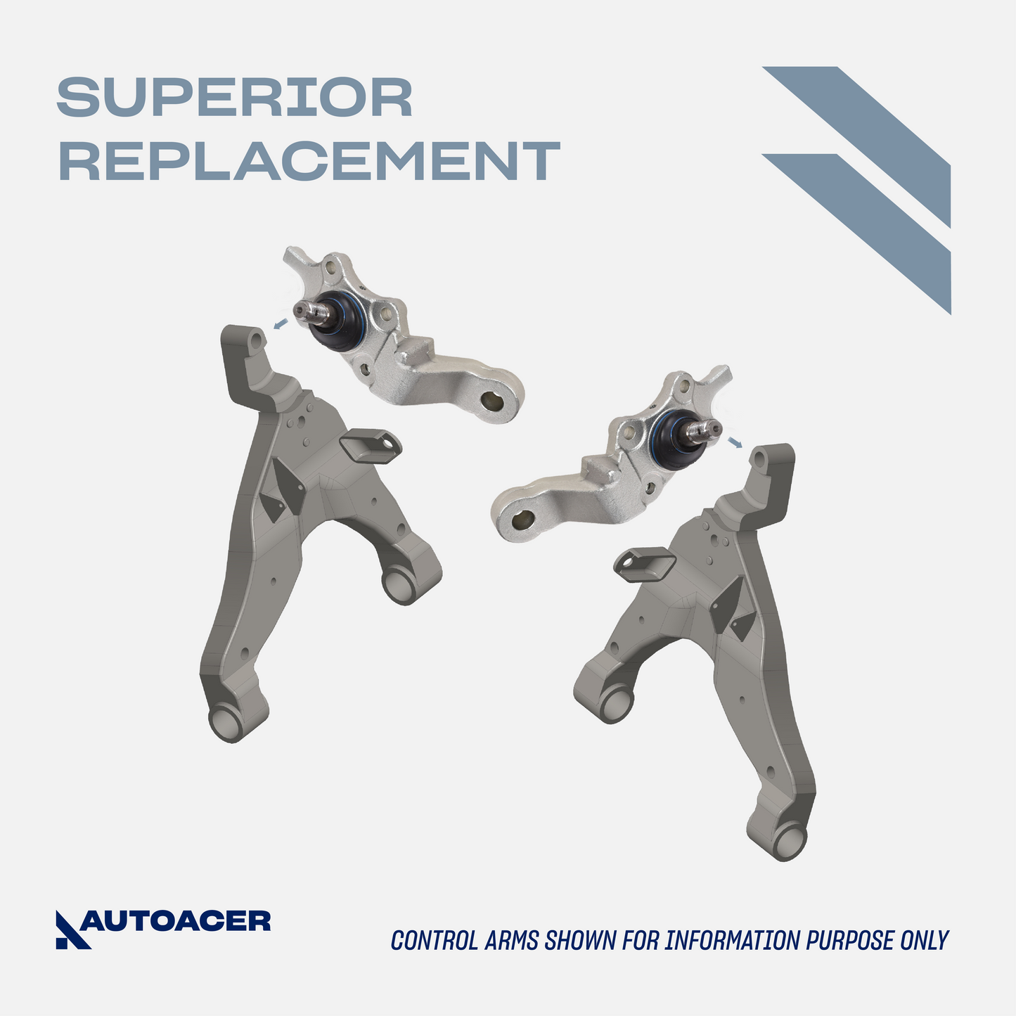 Suspension Kit 12 Piece - Front Upper & Lower Control Arms, Ball Joints & Camber Bolt Kit for Toyota Tacoma 4WD 1995-2004, Pre-Runner 2WD 1998-2004